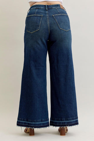 Judy Blue High Waist Front Patch Pockets Palazzo Denim Jeans 881046