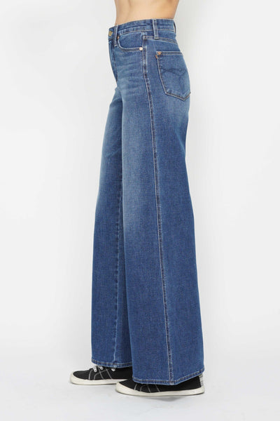 Judy Blue High Waist Tummy Control Retro Wide Leg Denim 88847-Jeans-Sunshine and Wine Boutique