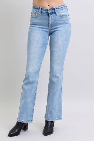 Judy Blue Mid Rise Thermal Bootcut Denim Jeans 82620-Jeans-Sunshine and Wine Boutique