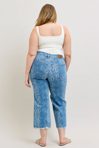 Judy Blue High Waist Ankle Wide Leg Denim Jeans 881107