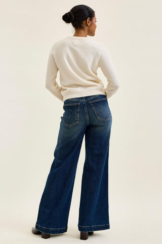 Judy Blue High Waist Fade Indigo Retro Wide Leg Denim Jeans 881159