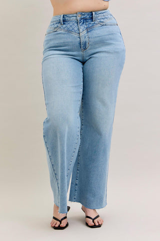 Judy Blue High Waist Retro Wide Leg Denim Jeans 88711