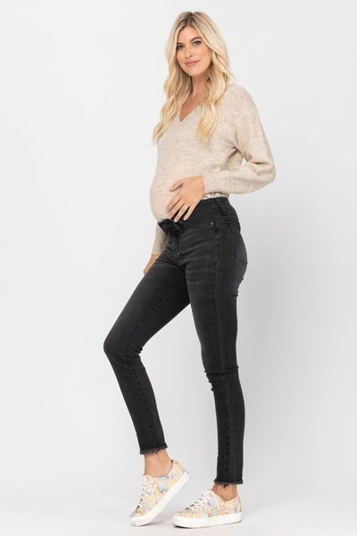 Judy Blue Bloom Maternity Skinny Denim 9804-Jeans-Sunshine and Wine Boutique