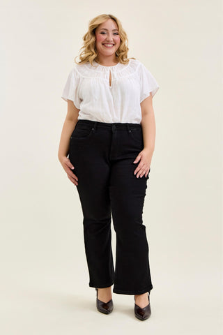 Judy Blue High Waist Tummy Control Black Bootcut Denim Jeans 881184 - Petite