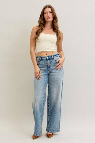 Judy Blue High Waist Wilhemina Light Vintage Wash Leg Denim Jeans 881004