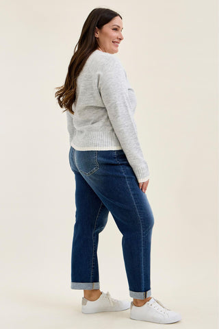 Judy Blue Mid Rise Billie Indigo Boyfriend Denim Jeans 82744