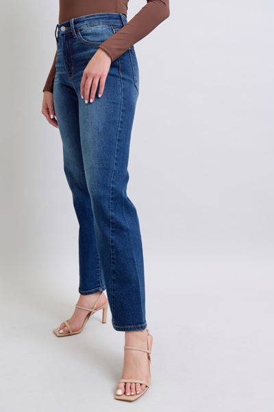 Judy Blue Mid Rise Side Seam Detail Straight Denim Jeans 82629-Jeans-Sunshine and Wine Boutique