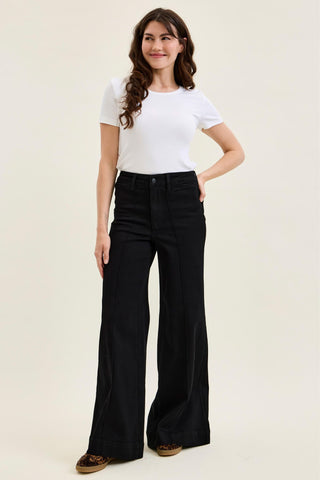 Judy Blue High Waist Liza Black Palazzo Denim Jeans 881243