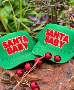 Texas True Threads Santa Baby Chenille Patch Foam Trucker Cap-Hats-Sunshine and Wine Boutique