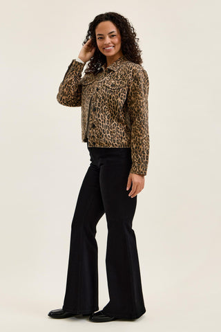 Judy Blue Rigid Magic Cicly Leopard Print Denim Jacket 7891