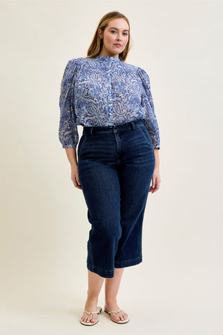 Judy Blue High Waist Ankle Wide Leg Denim Jeans 82694