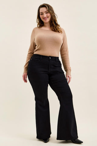 Judy Blue Low Rise Black Jaqueline Flare Denim Jeans 881181