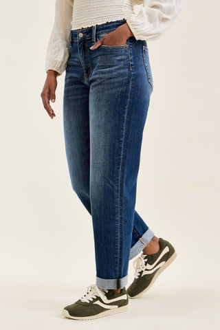 Judy Blue Mid Rise Billie Indigo Boyfriend Denim Jeans 82744