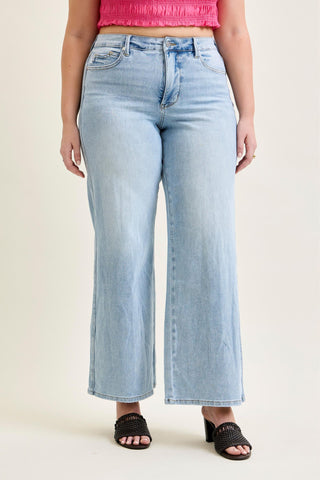 Judy Blue High Waist Tummy Control Retro Wide Leg Denim Jeans 881128