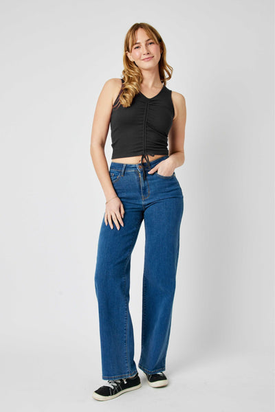 Judy Blue High Waist Vintage Wide Leg Denim 82553-Jeans-Sunshine and Wine Boutique