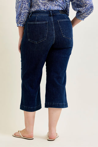 Judy Blue High Waist Ankle Wide Leg Denim Jeans 82694