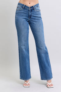 Judy Blue High Waist V-Front Vintage Wash Straight Denim Jeans 82623-Jeans-Sunshine and Wine Boutique