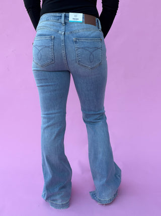 Judy Blue Mid Rise Flare Denim Jeans 82718 - 3 Inseam Options