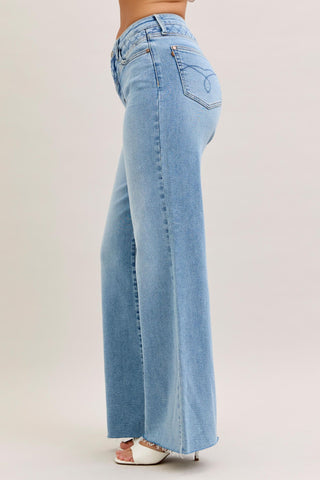 Judy Blue High Waist Retro Wide Leg Denim Jeans 88711