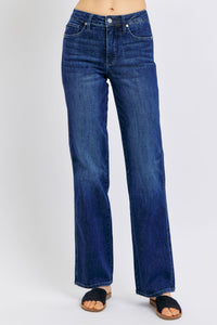 Judy Blue Mid Rise "Tummy Control" Classic Straight Denim 88861-Jeans-Sunshine and Wine Boutique