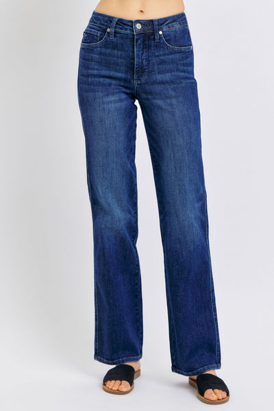 Judy Blue Mid Rise "Tummy Control" Classic Straight Denim 88861-Jeans-Sunshine and Wine Boutique