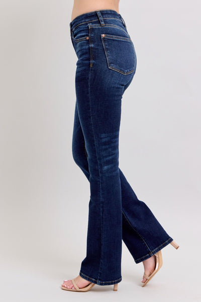 Judy Blue Mid Rise Dark Wash Bootcut Denim Jeans 82586-Jeans-Sunshine and Wine Boutique