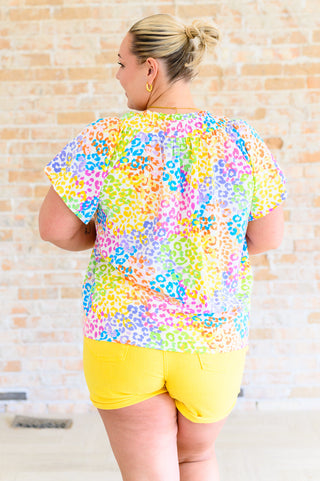 Emily Wonder A Little Wild V-Neck Top in Multi