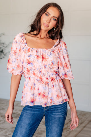Polagram A Powerful Force Square Neck Balloon Sleeve Blouse