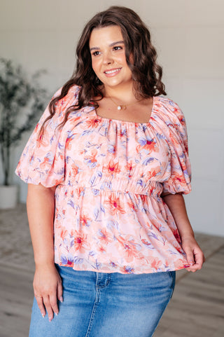 Polagram A Powerful Force Square Neck Balloon Sleeve Blouse