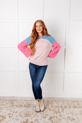 One Eleven North A-Tisket A-Tasket Color Block Pullover