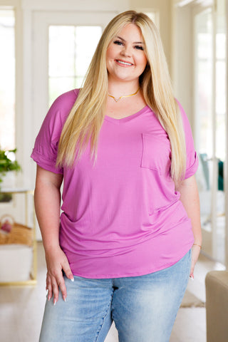 Sew In Love Absolute Favorite V-Neck Top in Orchid