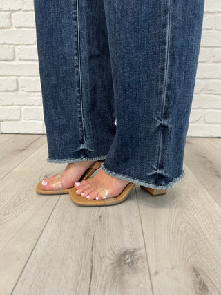 Judy Blue Addie Mid Rise Vintage Wash Wide Leg Jeans - Exclusive