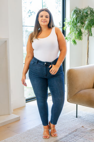 Judy Blue Addison Mid Rise Crinkle Ankle Skinny Jeans - Exclusive