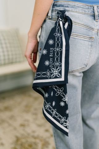 Judy Blue Alex Mid Rise Boyfriend Jean with Bandana Loop - Exclusive