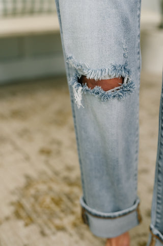 Judy Blue Alex Mid Rise Boyfriend Jean with Bandana Loop - Exclusive