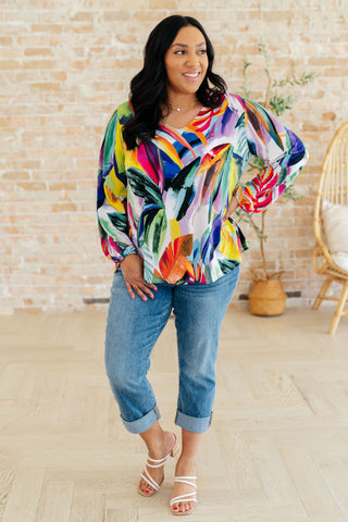 White Birch All Over The World Scoop Neck Blouse