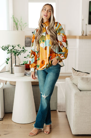 Jodifl All Together Now Mock Neck Blouse
