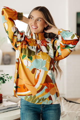 Jodifl All Together Now Mock Neck Blouse