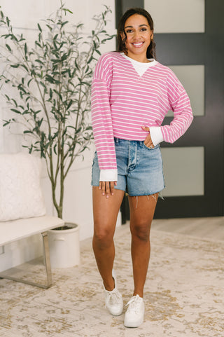Zenana Almost Therapeutic Drop Shoulder Pullover in Candy Pink