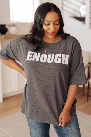 Haptics Always Enough Graphic Tee in Charcoal
