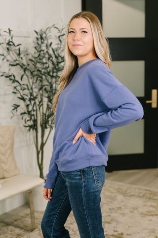 Zenana Always True Drop Shoulder Pullover in Marlin