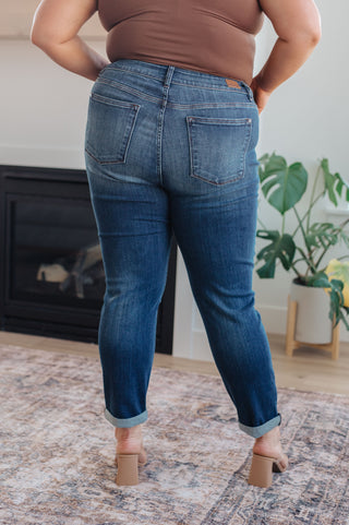 Judy Blue Amber Cuffed Slim Fit Dark Wash Jeans - Exclusive
