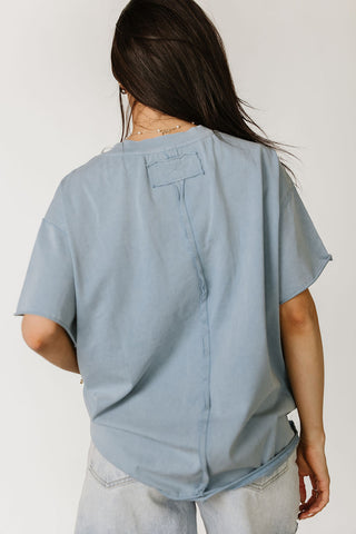 Ampersand Boyfriend Short Sleeve Top - Blue