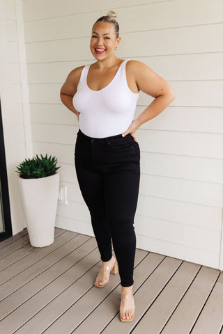Judy Blue Audrey High Rise Control Top Classic Skinny Jeans in Black - Exclusive