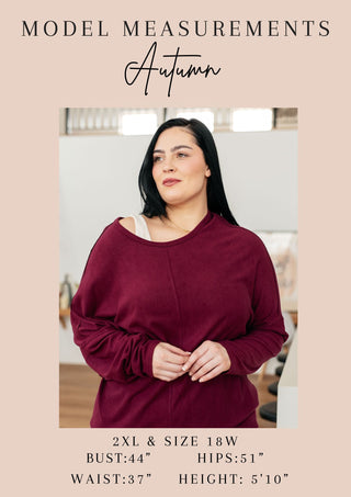 White Birch Warm Thoughts Ribbed Top in Charcoal