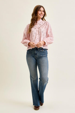 Judy Blue Mid Rise Front Flap Pocket Flare Denim Jeans 881113