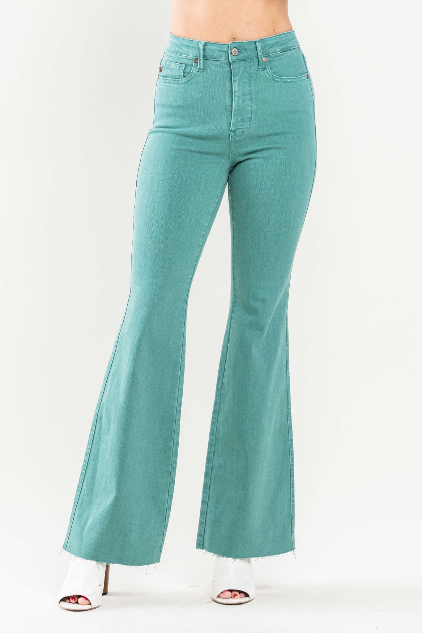 Judy Blue High Waisted Tummy Control Flare Jeans Topaz 88804 - Exclusive-Jeans-Sunshine and Wine Boutique