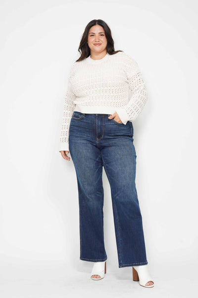 Judy Blue High Waist "Tummy Control" Classic Straight Denim Jeans 88869-Jeans-Sunshine and Wine Boutique