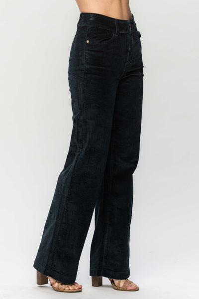Judy Blue High Waist Emerald Corduroy Wide Leg Jeans 88654 - Exclusive-Jeans-Sunshine and Wine Boutique