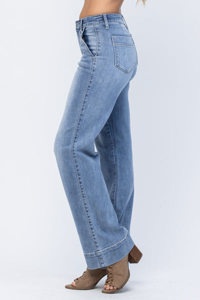 Judy Blue Mid Rise Wide Leg Jeans 82401 - Exclusive-Jeans-Sunshine and Wine Boutique